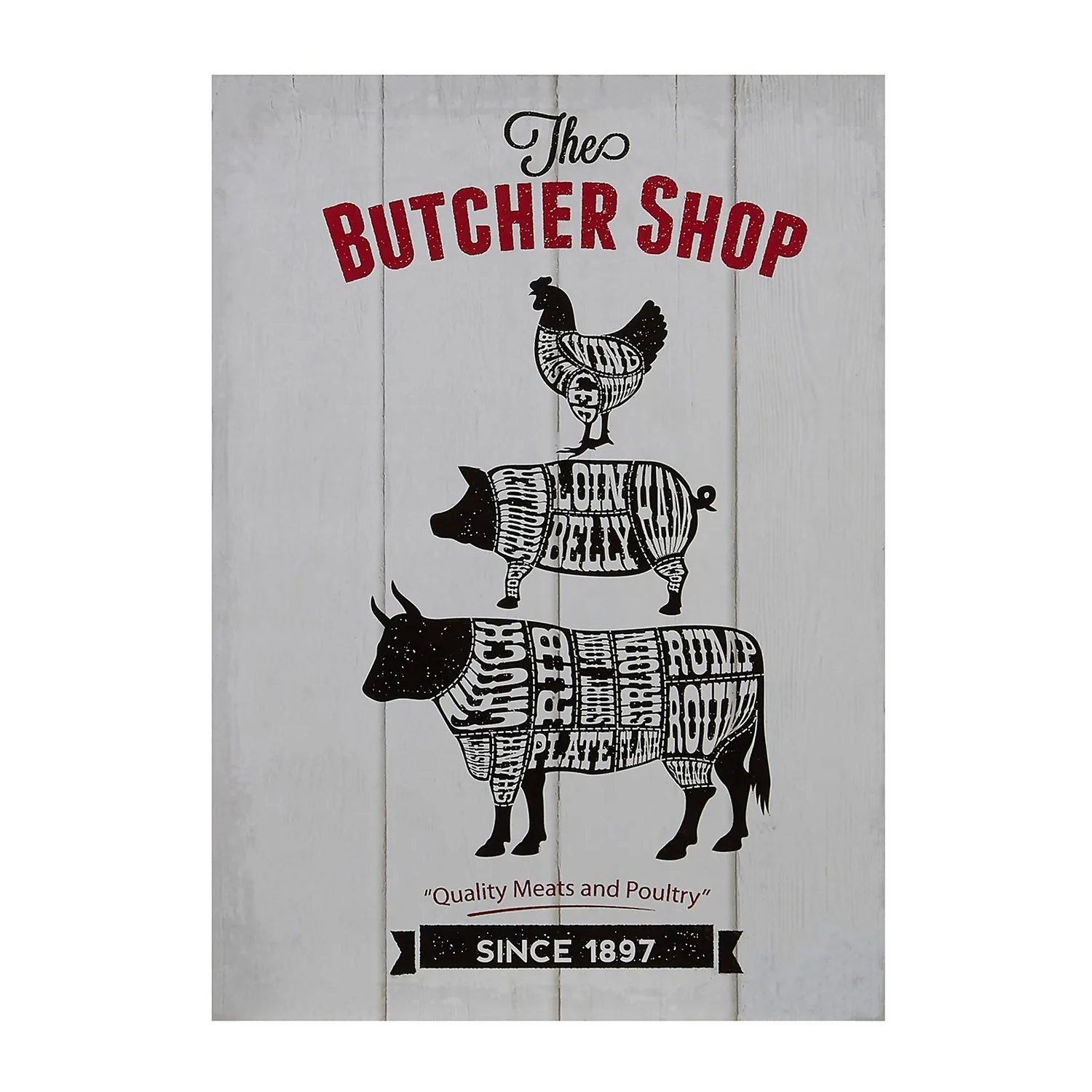 Butchers Shop Wall Plaque - 20x28cm 1 Butchers Shop Wall Plaque - 20x28cm