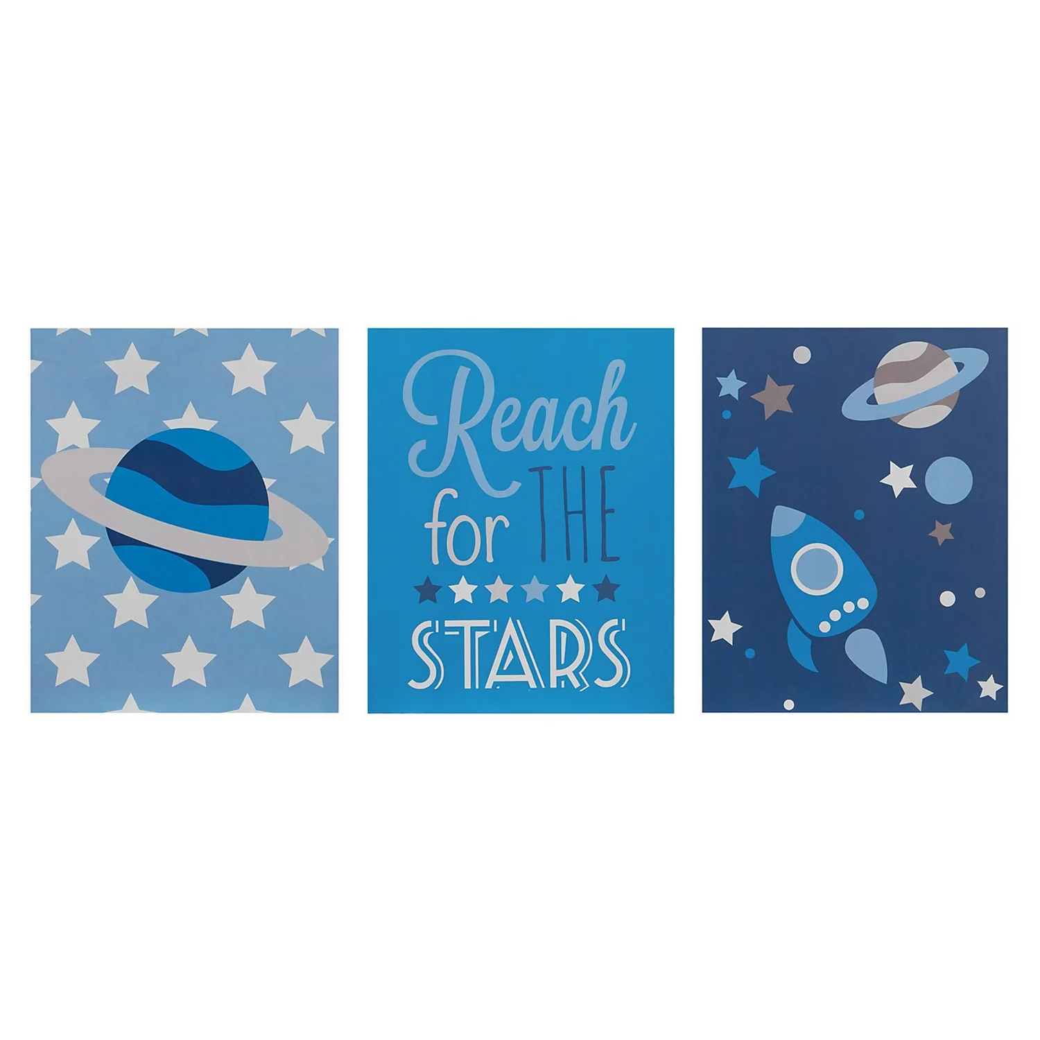 Kids Set Of 3 Reach For The Stars Wall Plaques - 16x20cm 1 Kids Set Of 3 Reach For The Stars Wall Plaques - 16x20cm