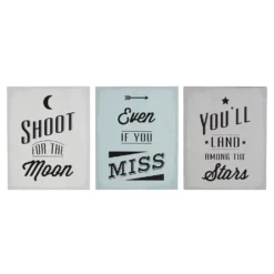 Set Of 3 Shoot For The Moon Wall Plaques - 20x25cm