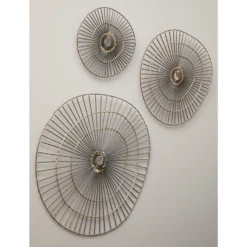 Mirano Medium Abstract Wall Art - Gold - 45x47cm -Homebase Furniture Store 14820992 1415057940573360