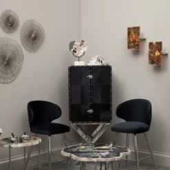 Mirano Small Abstract Wall Art - Gold - 29x31cm -Homebase Furniture Store 14820994 1605057938706907