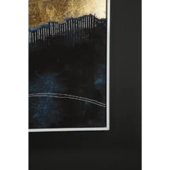 Astratto Wall Art Canvas - Blue & Gold - 103x143cm -Homebase Furniture Store 14821006 1495057940297033