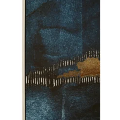 Astratto Wall Art Canvas - Blue & Gold - 103x143cm -Homebase Furniture Store 14821006 1895057940390300