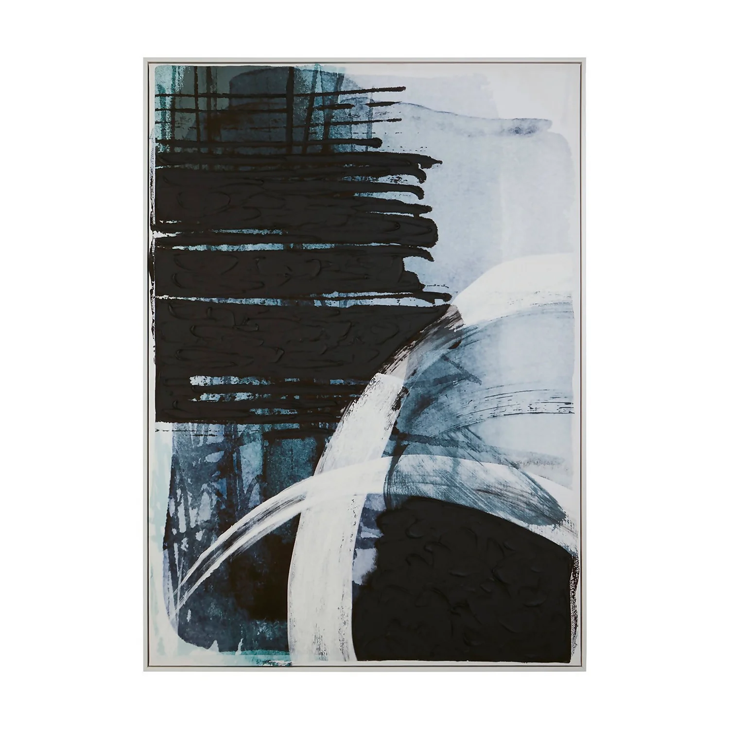 Astratto Wall Art Oil Painting - Blue & Black - 103x143cm 1 Astratto Wall Art Oil Painting - Blue & Black - 103x143cm