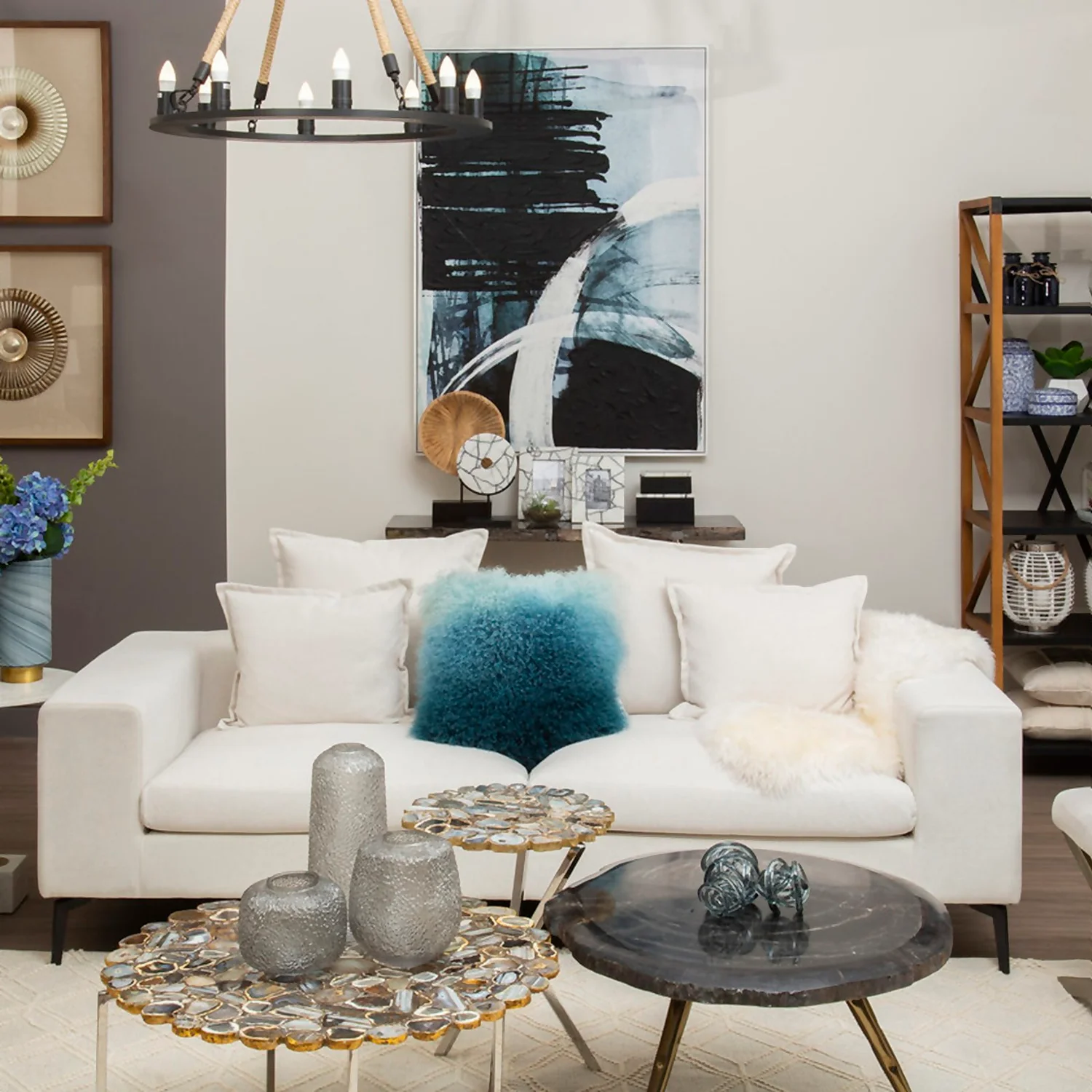 Astratto Wall Art Oil Painting - Blue & Black - 103x143cm 4 Astratto Wall Art Oil Painting - Blue & Black - 103x143cm - Image 4