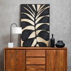 Astratto Canvas Wall Art Oil Painting - Black & Gold - 82.6x122.6cm -Homebase Furniture Store 14821014 8965058393431328