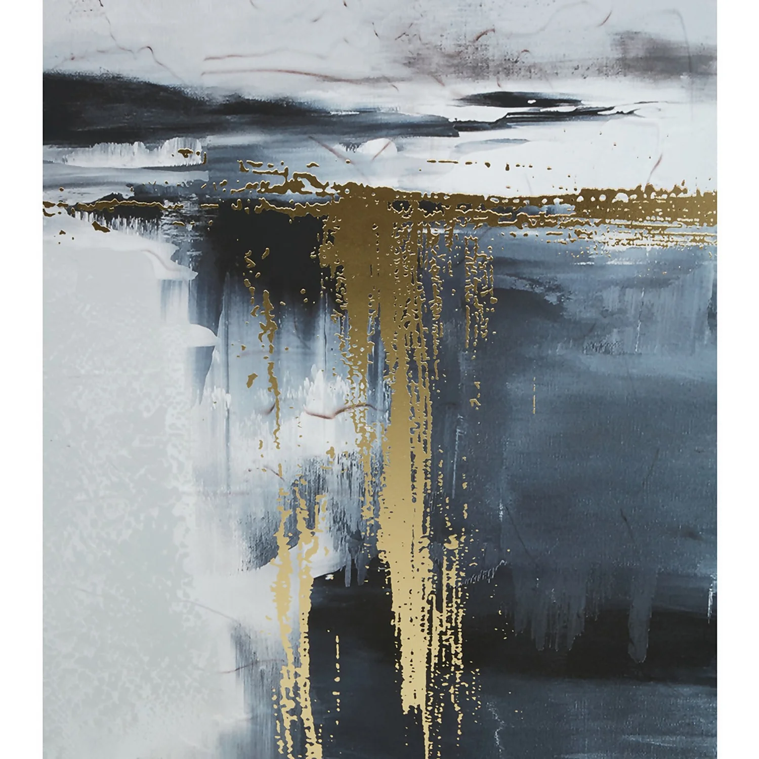 Astratto Oil Paint Wall Art - Blue & Gold - 102.6x142.6cm 4 Astratto Oil Paint Wall Art - Blue & Gold - 102.6x142.6cm - Image 4