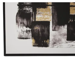 Astratto Canvas Wall Art - Black, White & Gold - 102.6x102.6cm -Homebase Furniture Store 14821024 8995057939422515