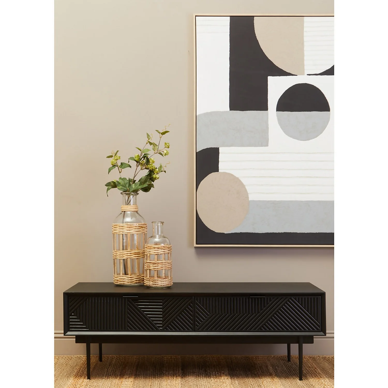 Astratto Abstract Geometric Wall Art - Monochrome - 83x123cm 4 Astratto Abstract Geometric Wall Art - Monochrome - 83x123cm - Image 4