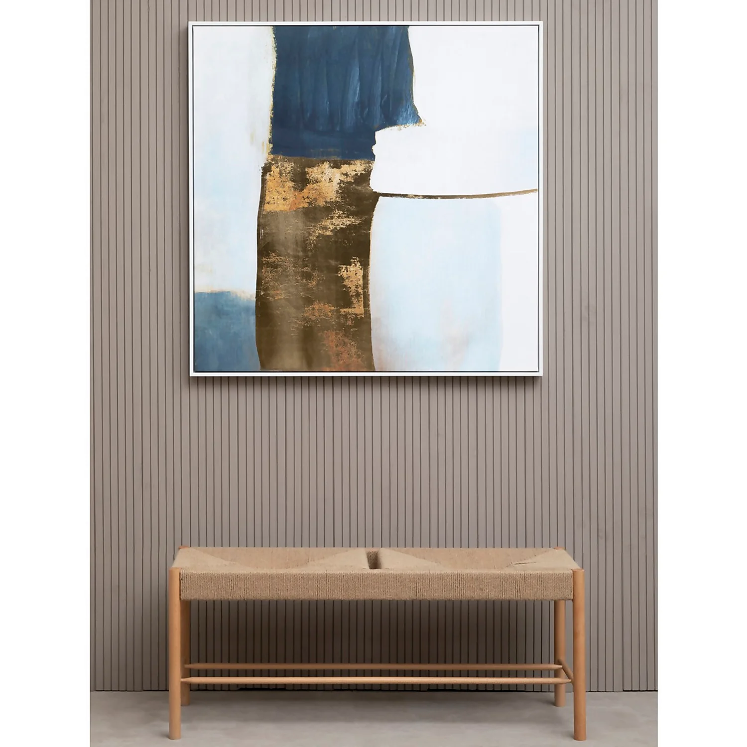 Astratto Wall Art - Blue & Gold - 103x103cm 4 Astratto Wall Art - Blue & Gold - 103x103cm - Image 4